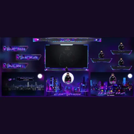 Synthwave Animated Twitch Overlays Retro Streaming Pa